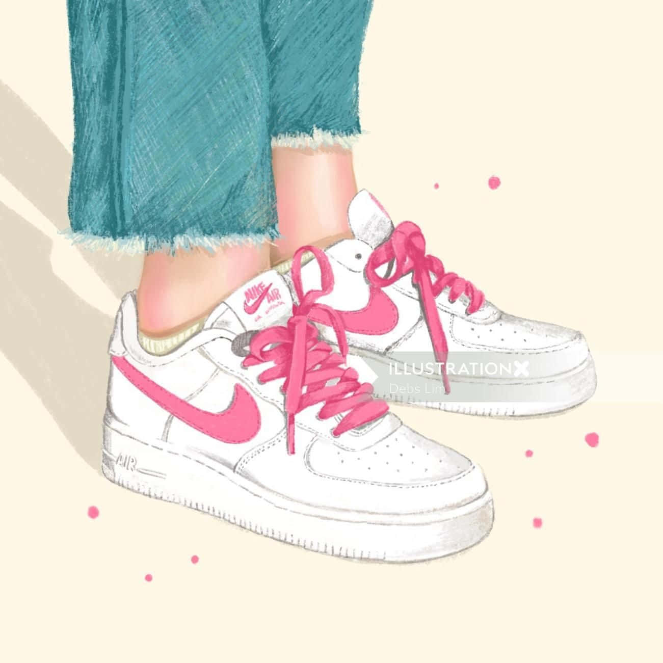 Nike Air Force 1 運動鞋插畫 壁紙