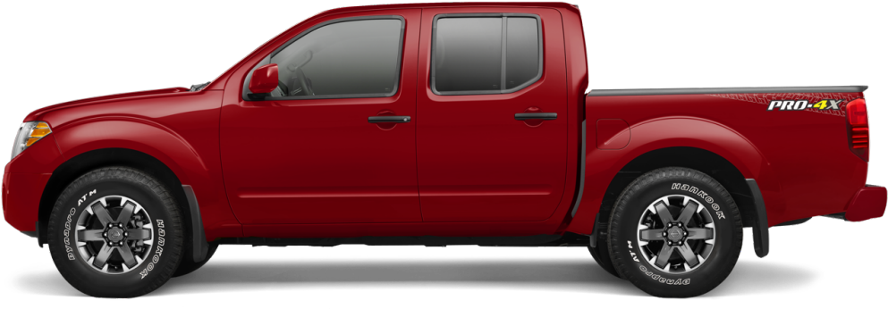 紅色Nissan Frontier P R O4 X 側面視角 壁紙