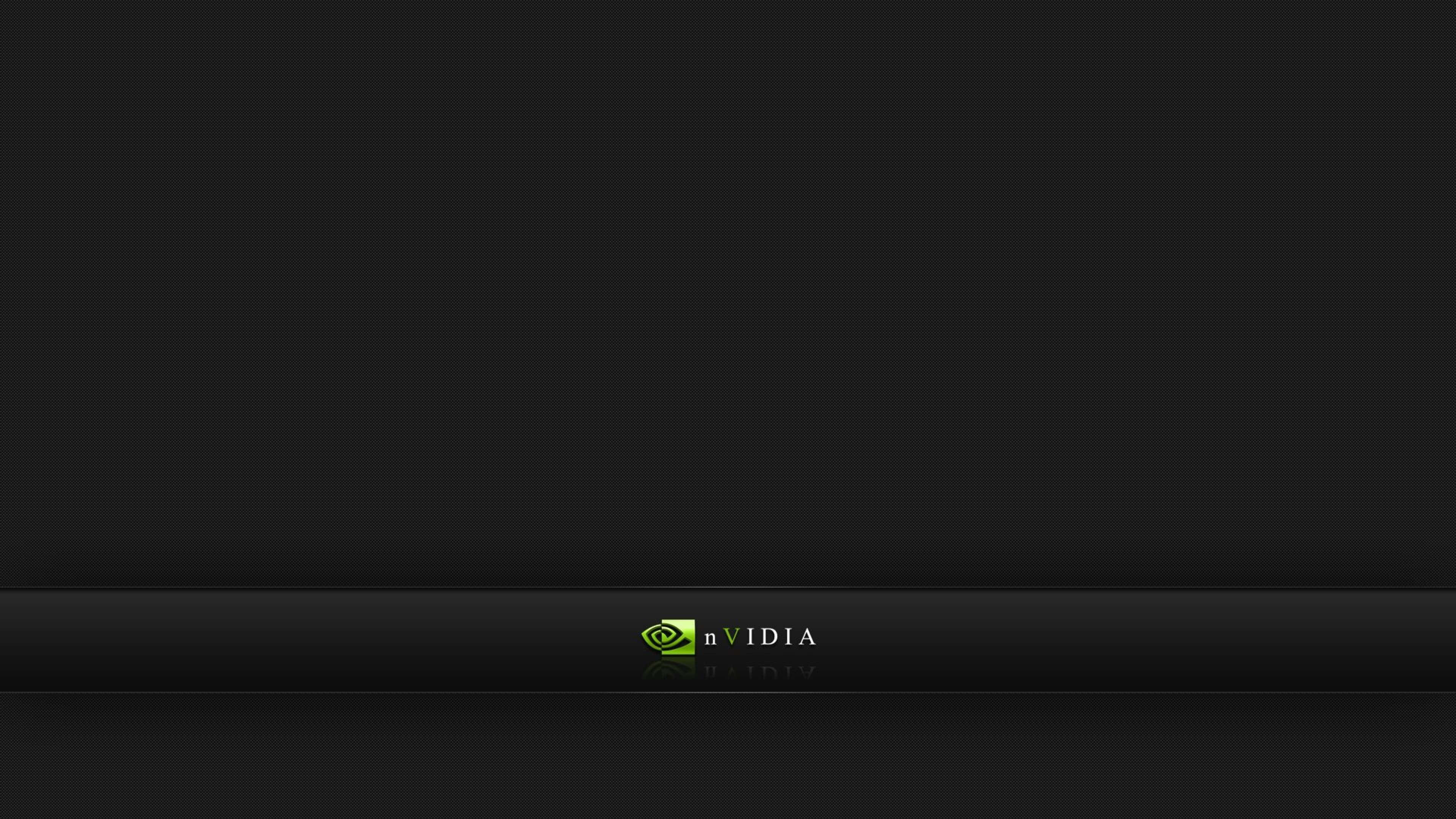 Nvidia 4K UHD 桌布 壁紙 — NVIDIA 標誌居中於時尚黑色漸變背景上，帶有微妙反射。