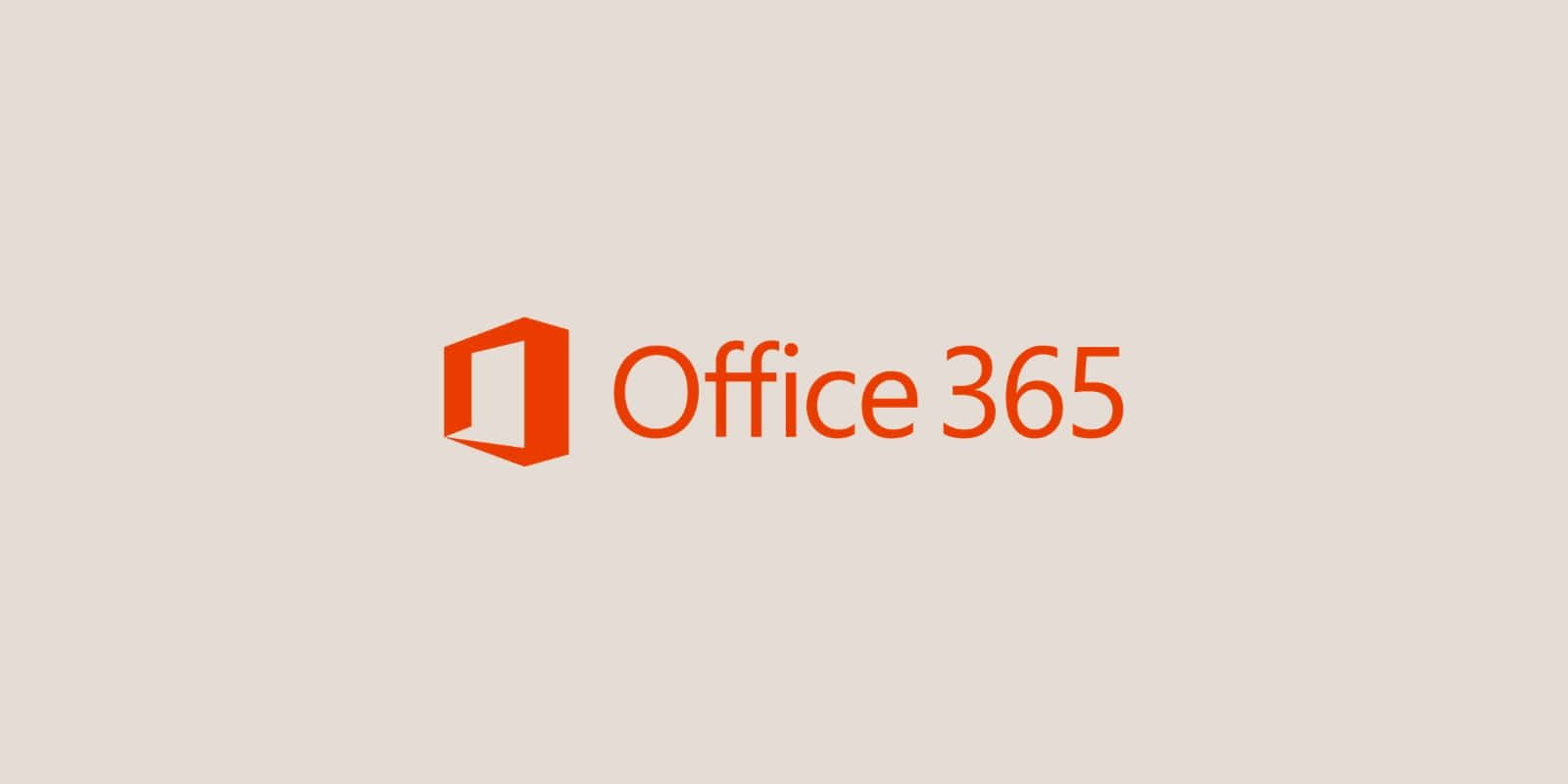 Office 365 桌布 壁紙 — Office 365 標誌以鮮明橙色呈現，搭配中性米色背景，設計簡潔極簡。
