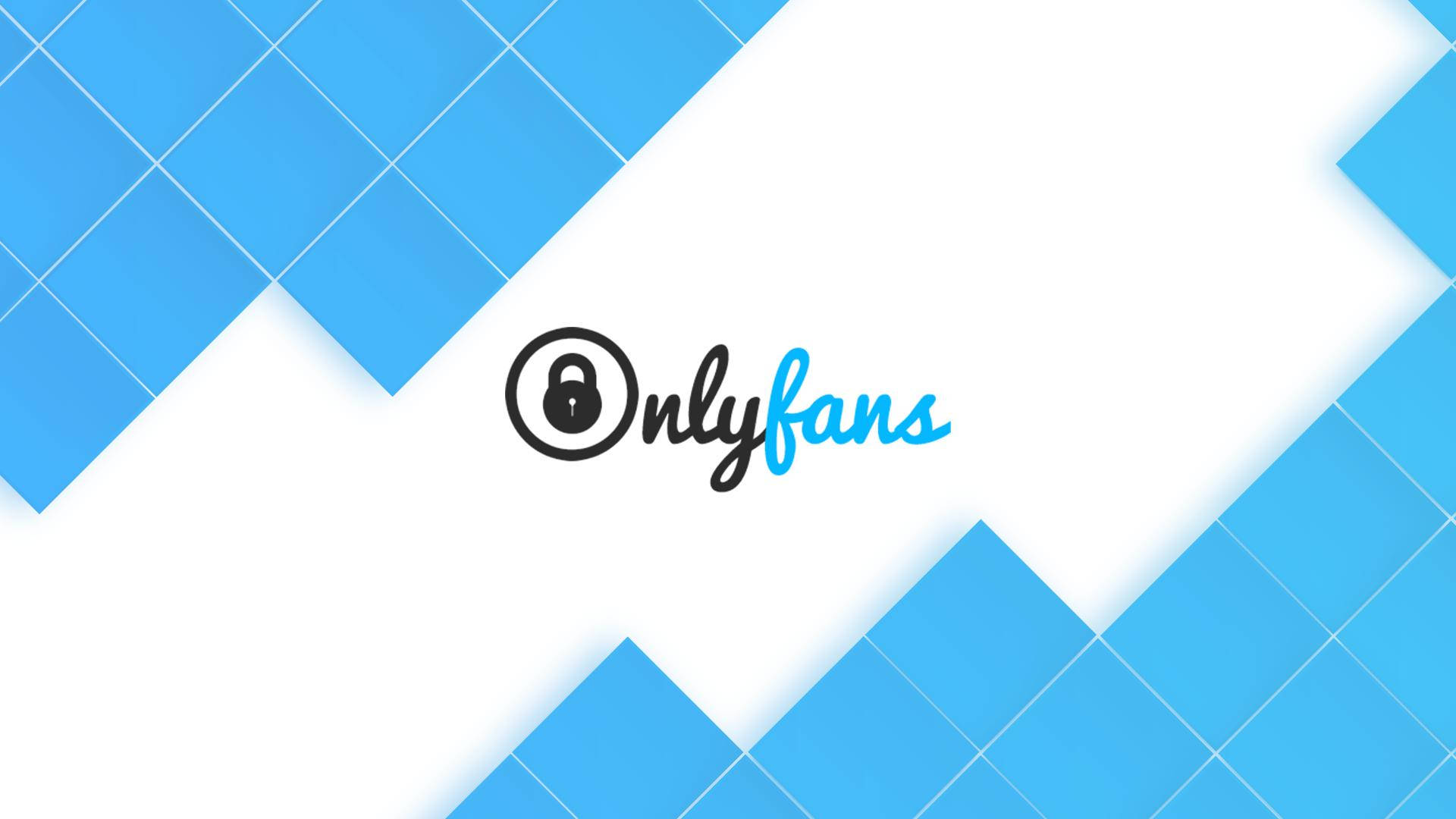 標誌 桌布 壁紙 — OnlyFans 標誌居中於白色背景上，帶有藍色幾何菱形圖案。