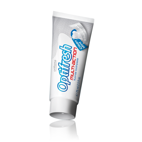 Optifresh 牙膏管於黑色背景上 壁紙