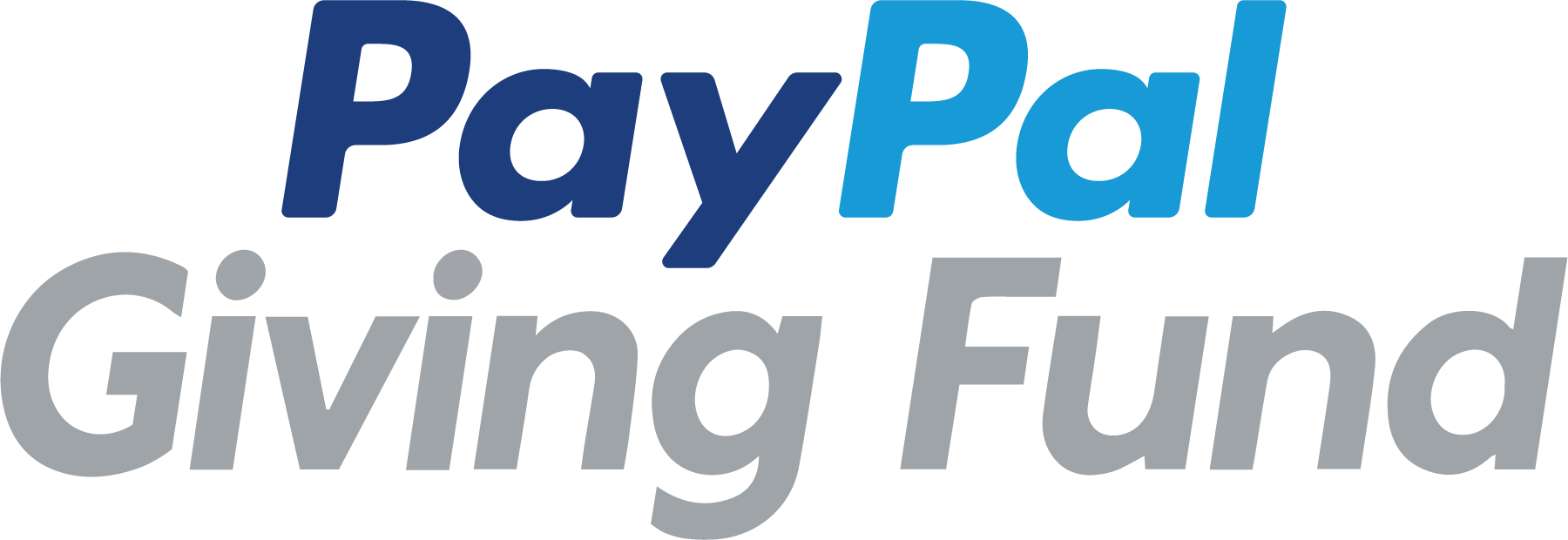 PayPal 桌布 壁紙 — PayPal Giving Fund 標誌，藍色和灰色文字在純綠色背景上。