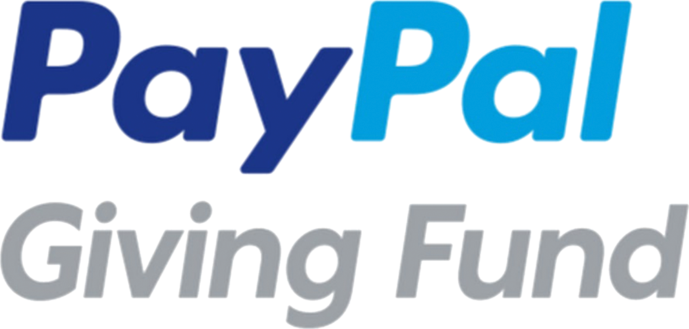PayPal 桌布 壁紙 — PayPal Giving Fund 標誌，藍色漸變文字，黑色背景。