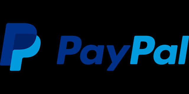 2 桌布 壁紙 — PayPal 標誌以漸變藍色呈現，置於純黑背景上，搭配簡潔現代的字體。