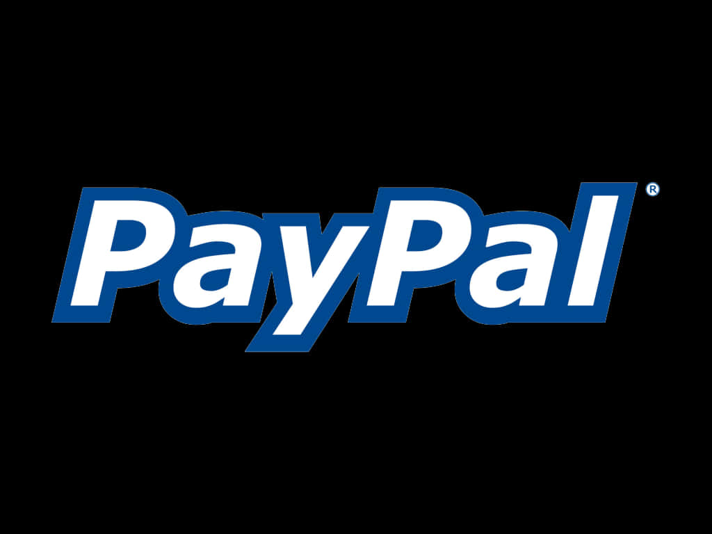 2 桌布 壁紙 — PayPal 標誌以粗體白色和藍色字母居中顯示在純黑色背景上。