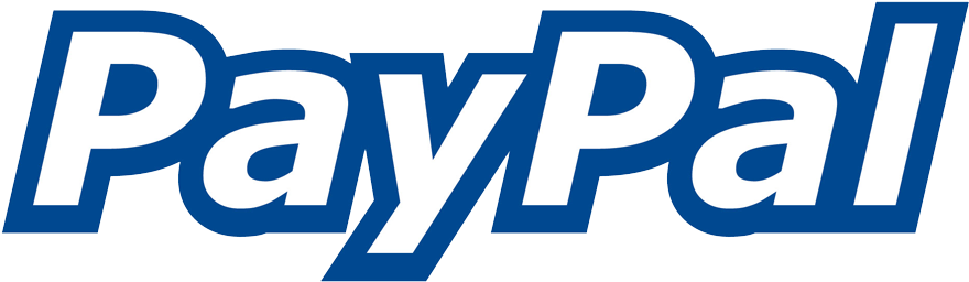 PayPal 桌布 壁紙 — PayPal 標誌以粗體藍色和白色設計，帶有動態傾斜效果，背景為黑色。