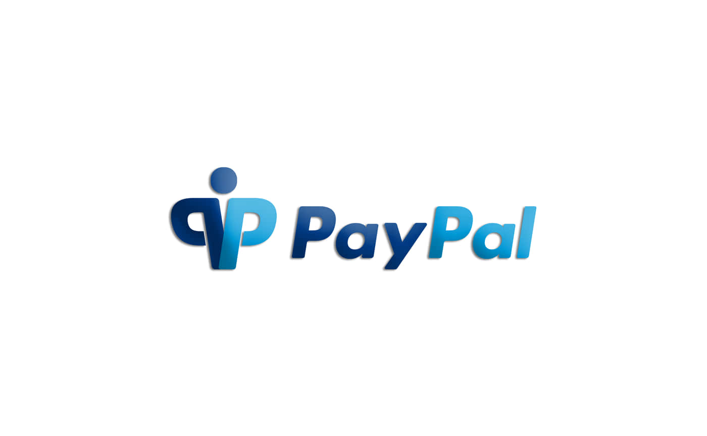 PayPal 桌布 壁紙 — PayPal 標誌採用藍色漸變，在潔淨的白色背景上帶有微妙的陰影效果。