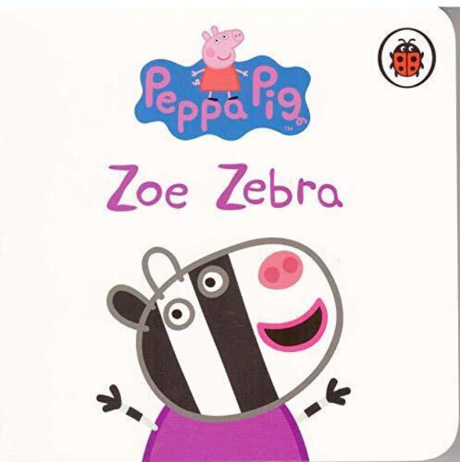 Zoe Zebra 桌布 壁紙 — Peppa Pig 的 Zoe Zebra 穿著紫色連衣裙，在潔白的背景前開心地微笑。