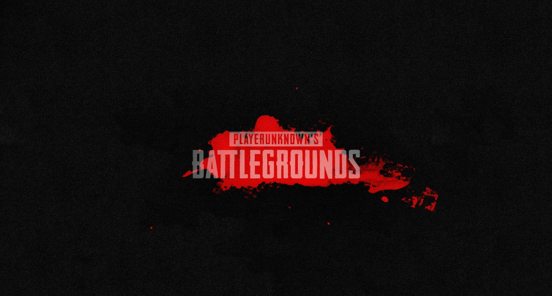 Pubg Logo 桌布 壁紙 — PlayerUnknown's Battlegrounds 的大膽紅色潑濺標誌在帶有紋理的黑色背景上脫穎而出。