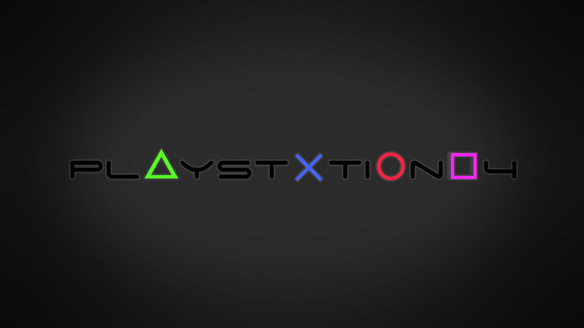 PlayStation 4 標誌，帶有彩色符號，背景為深色紋理。 — Ps4 壁紙