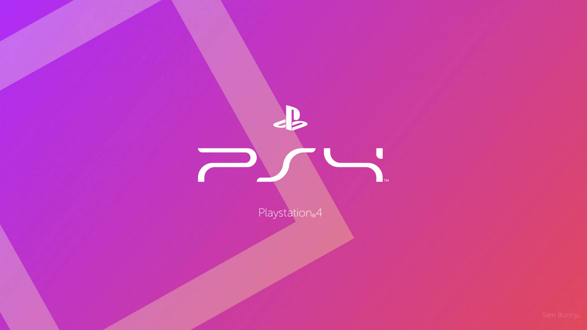 PlayStation 4 標誌在紫色粉紅色漸變上帶有幾何形狀。 — Ps4 壁紙