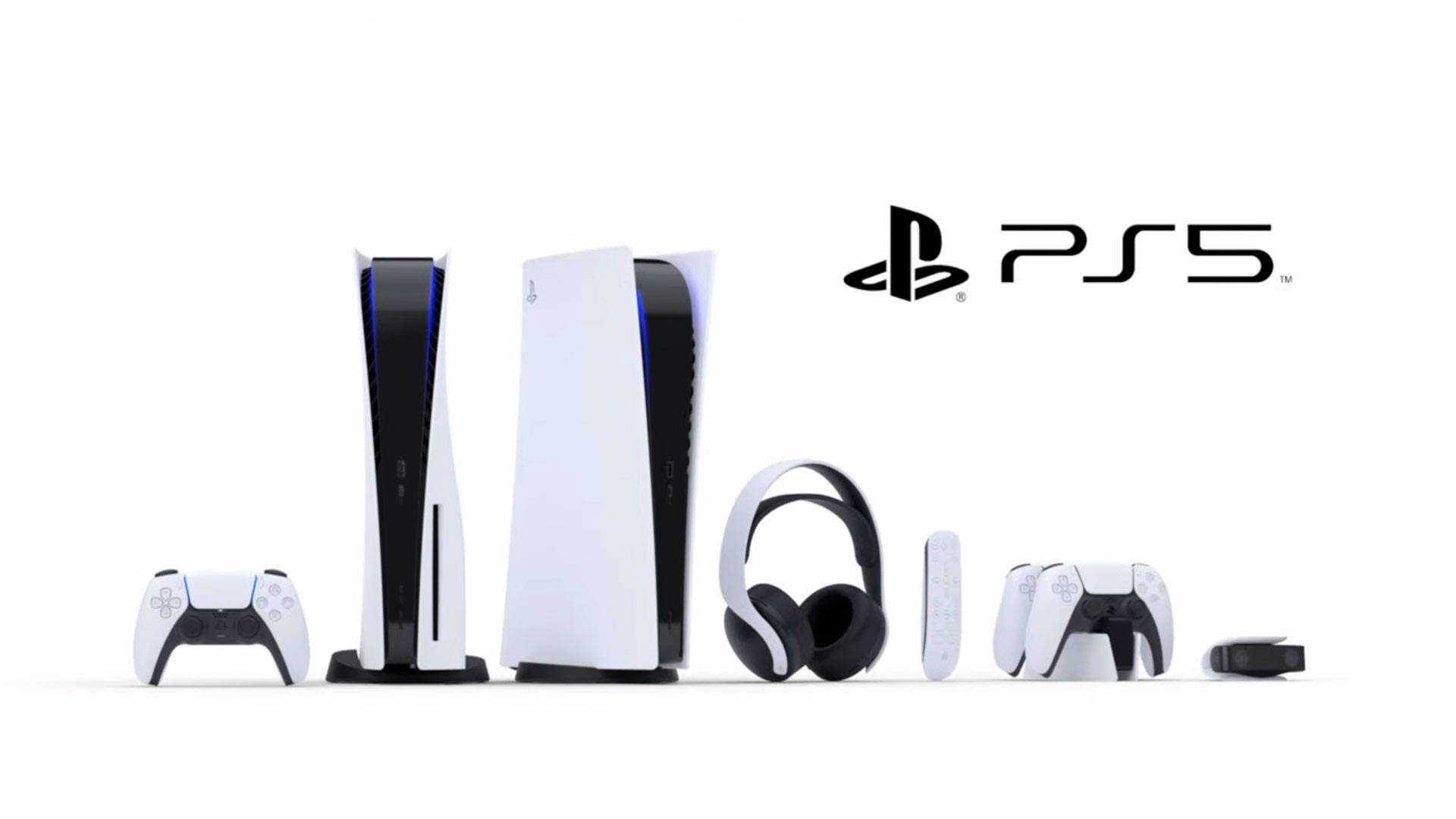 白色背景上的PlayStation 5主機及配件 — Ps4 壁紙