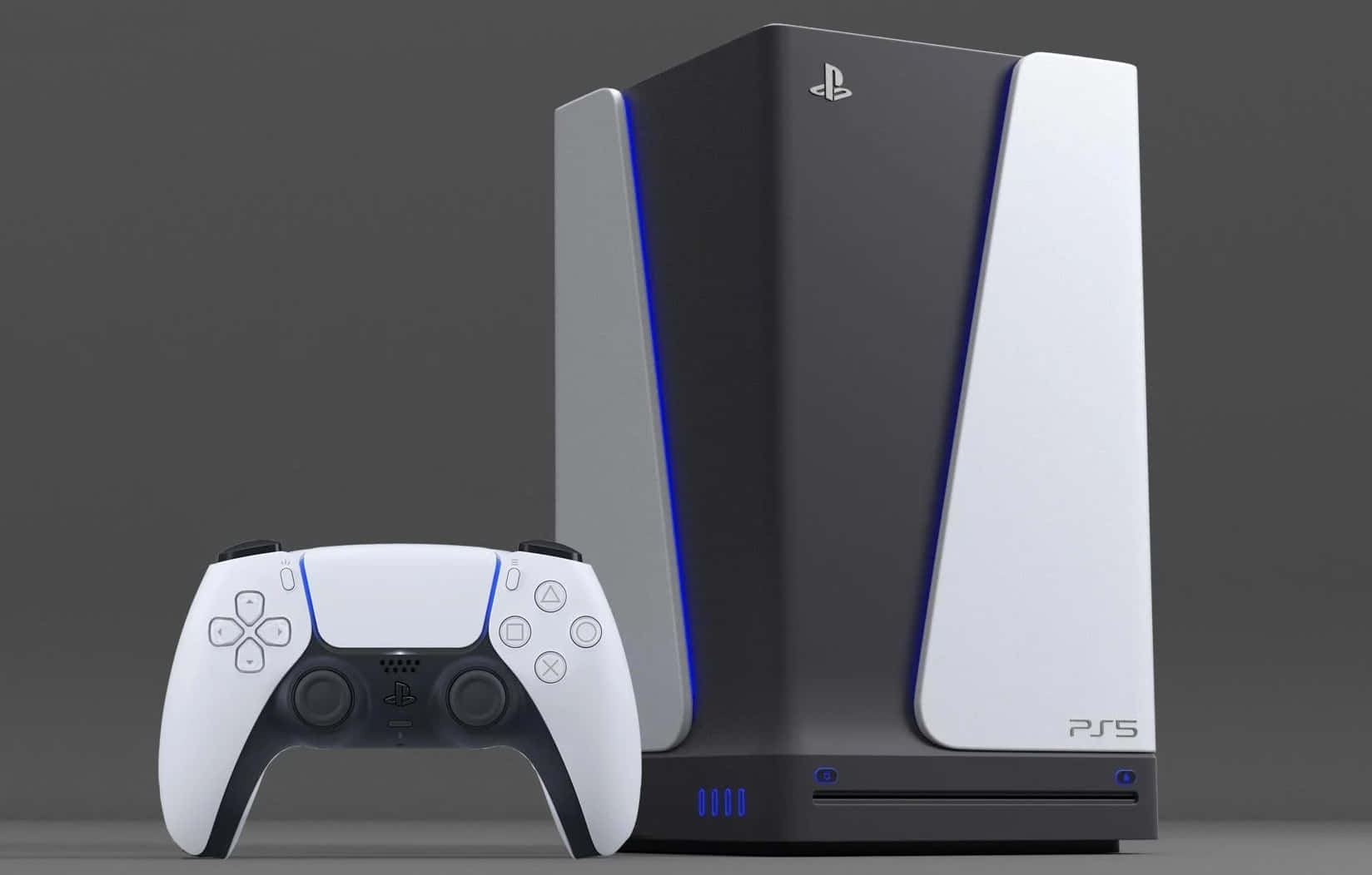 PlayStation 主機與控制器並排 壁紙