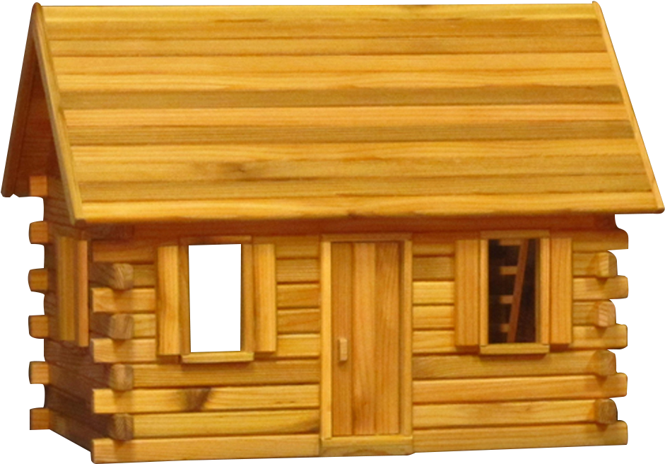 木製原木小屋模型.PNG 壁紙