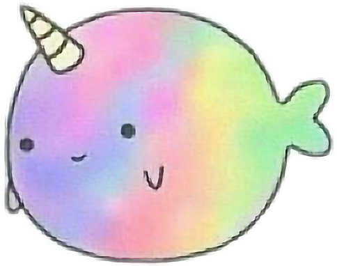 粉彩卡通獨角鯨.PNG 壁紙