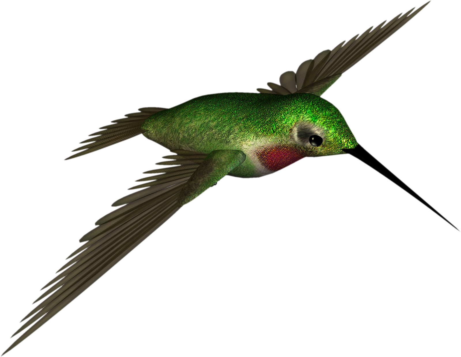 綠色蜂鳥飛翔.PNG 壁紙