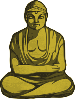 金色佛像插畫.PNG 壁紙