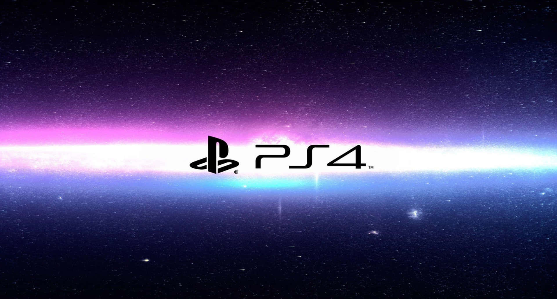 PS4 標誌居中於充滿活力的宇宙太空場景中，帶有紫色和藍色星雲。 — Ps4 壁紙