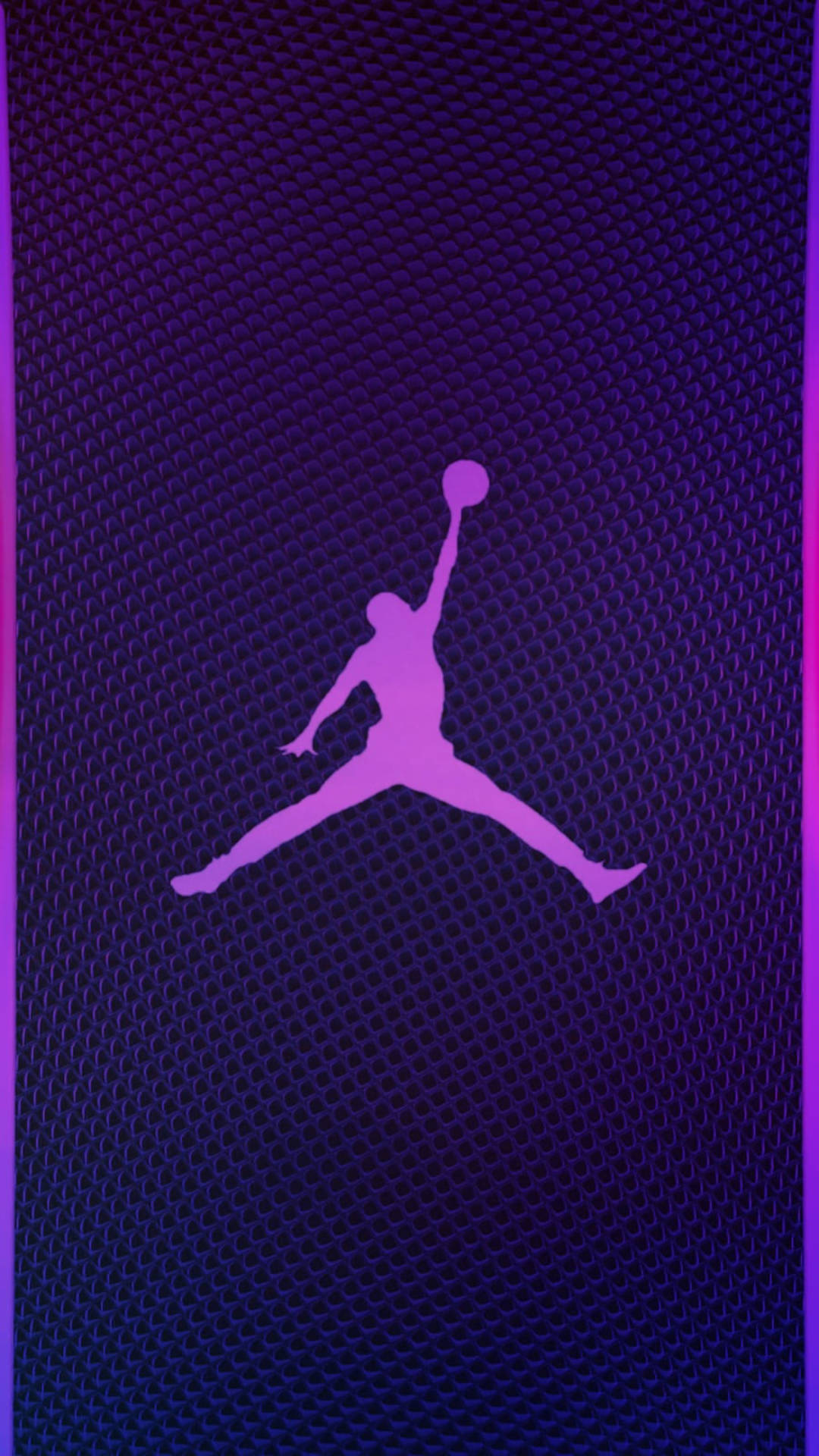 紋理背景上帶有發光邊緣的紫色Jordan標誌剪影 — Air Jordan 壁紙