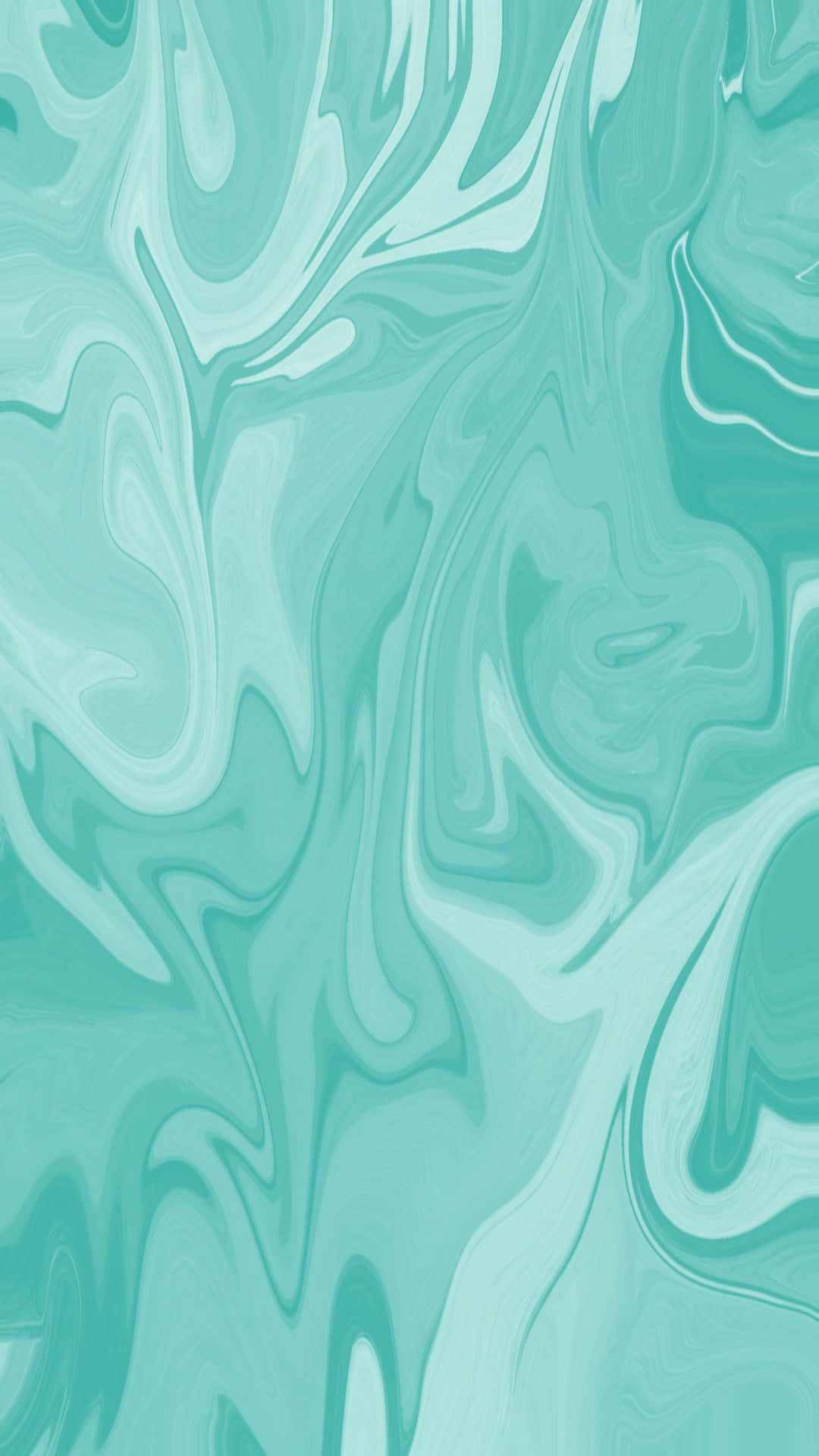 Teal Blue 桌布 壁紙 — 青綠色和白色的流體漩渦，以柔和的漸層創造出迷人的抽象大理石紋理。