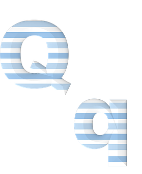條紋字母Q與小寫q設計 壁紙