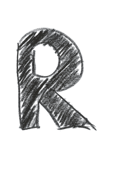 粉筆板紋理字母R 壁紙