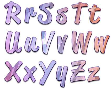 五彩繽紛光澤字母 R 到 Z 壁紙
