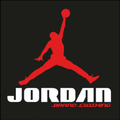 紅色Jordan Brand標誌，包含一個跳躍的籃球運動員剪影。 — Jordan Logo 壁紙