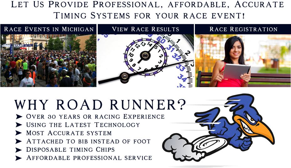 跑步者 桌布 壁紙 — Road Runner 計時系統的宣傳拼貼，包含跑者、碼錶和一位微笑拿著平板電腦的女性。