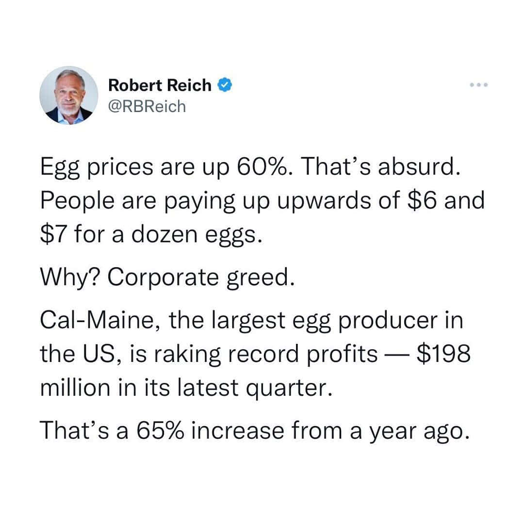書本 桌布 壁紙 — Robert Reich 發佈了一條推文，批評雞蛋價格飆升和企業利潤以犧牲消費者成本為代價。