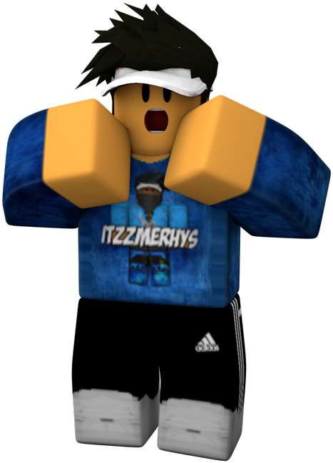 穿著藍色服裝的 Roblox 角色 壁紙
