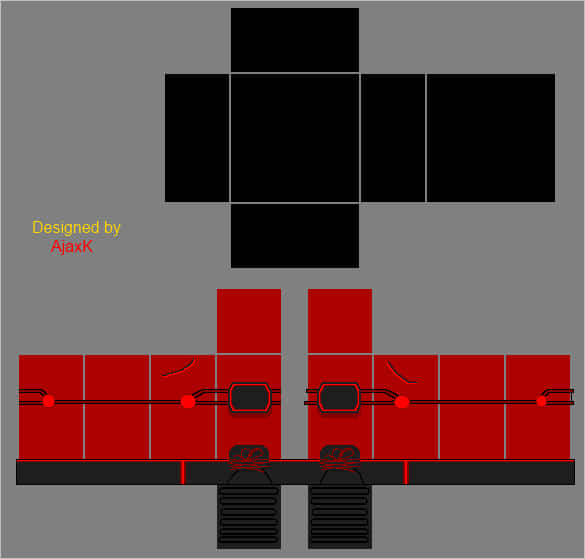 Roblox紅色忍者服裝模板 壁紙