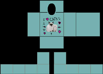 Roblox 貓咪愛心上衣模板 壁紙