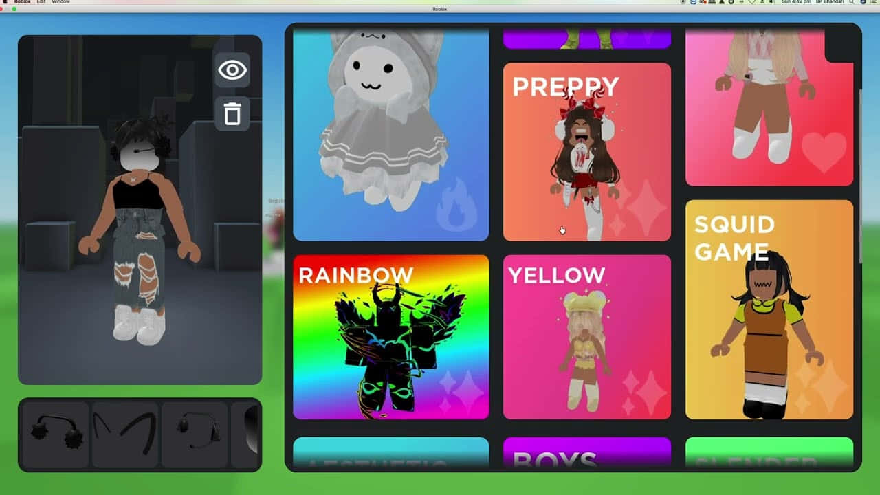 Roblox 頭像編輯器，提供角色和服裝自訂選項。 — Roblox 壁紙