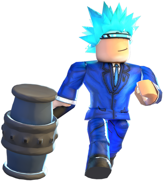 Roblox 角色 藍色套裝 刺蝟頭 壁紙