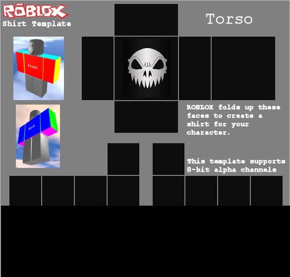Roblox 衣服模板骷髏設計