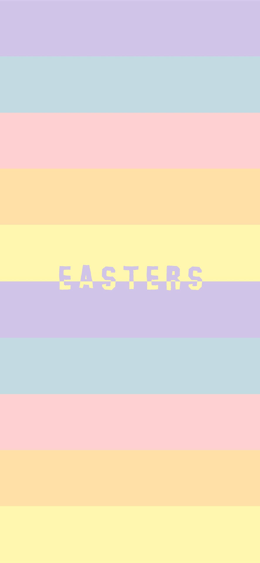 柔和彩虹條紋，中央顯示EASTER字樣。 — Pastel 壁紙