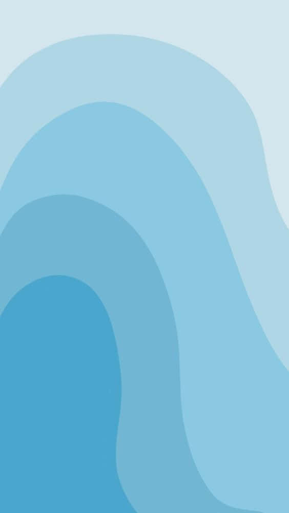 壁紙 — 柔和的層疊藍色波浪在極簡抽象背景上輕輕流動。