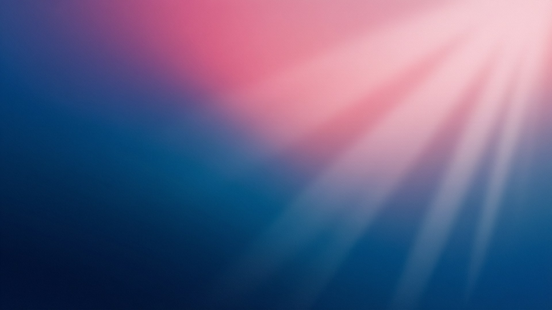 Abstract Ocean Gradient 壁紙 — 柔和的粉紅色和白色光芒從右上角射出，映襯在深藍色漸變背景上。