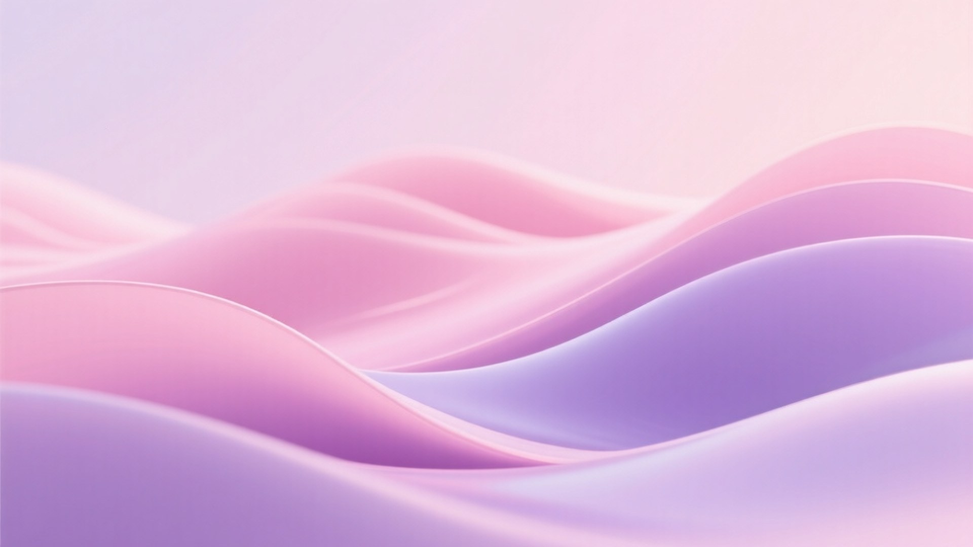 柔和的流動波浪，粉紅色和薰衣草色，漸變背景 — Windows 11 壁紙