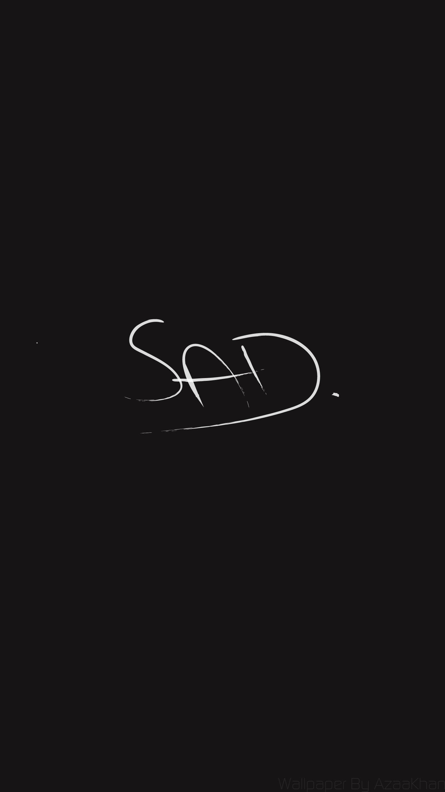 傷心 桌布 壁紙 — 「SAD」一詞以白色塗鴉風格寫在純黑色背景上。