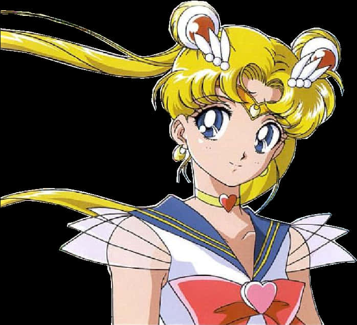 動漫 桌布 壁紙 — Sailor Moon 動畫角色，金髮，穿著水手服，黑色背景。