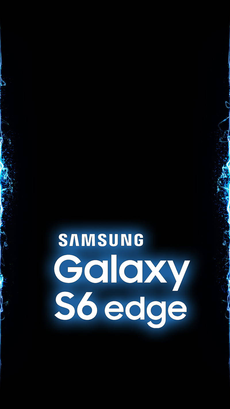 標誌 桌布 壁紙 — Samsung Galaxy S6 edge 標誌在黑色背景上發出電光藍色能量，並帶有劈啪作響的閃電效果。