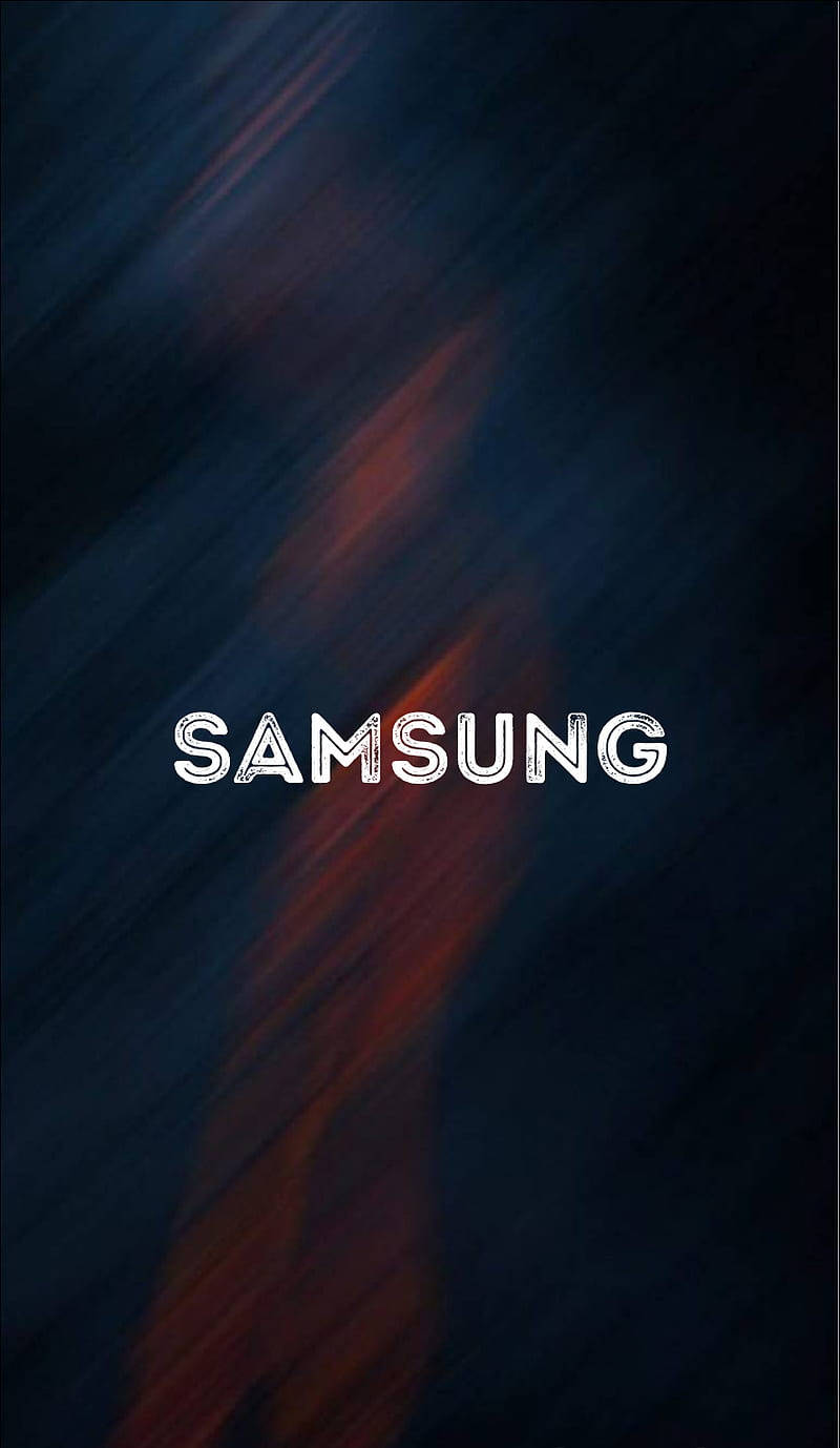 深色背景上帶有橙色和藍色動態模糊條紋的 Samsung 標誌。 — 安卓手機 GIF 壁紙
