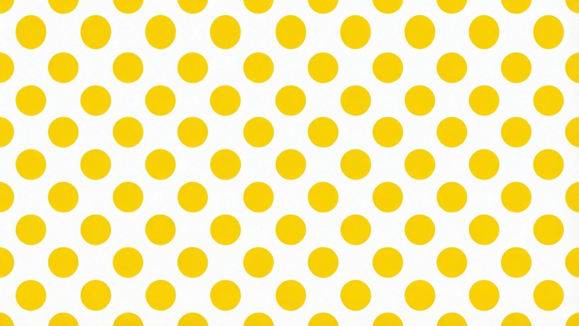 Yellow Polka Dot Pattern 壁紙 — 在純白背景上均勻分佈的亮黃色圓點無縫圖案。