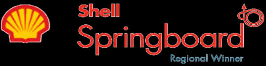 品牌 桌布 壁紙 — Shell Springboard 標誌，帶有紅色貝殼標誌和黑色背景上的粗體紅色文字。