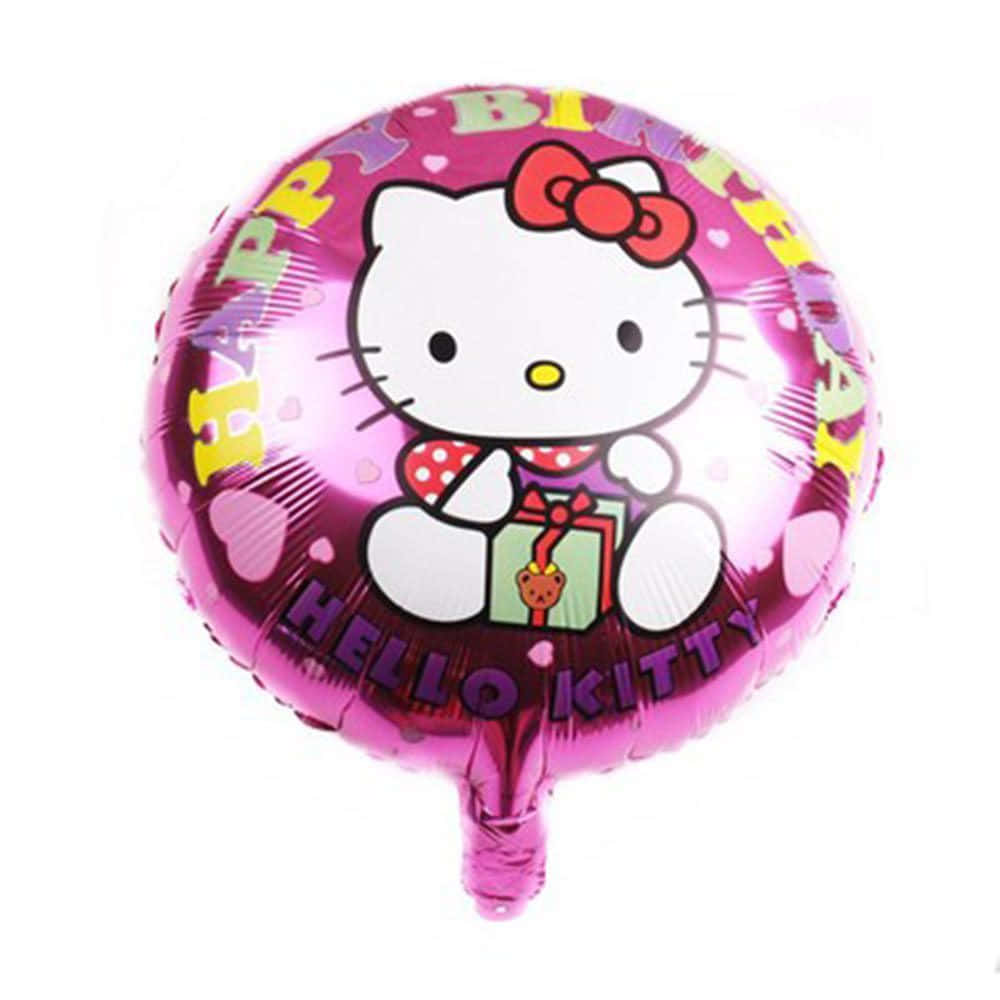 Hello Kitty氣球拿著禮物慶祝生日。 — Hello Kitty 壁紙
