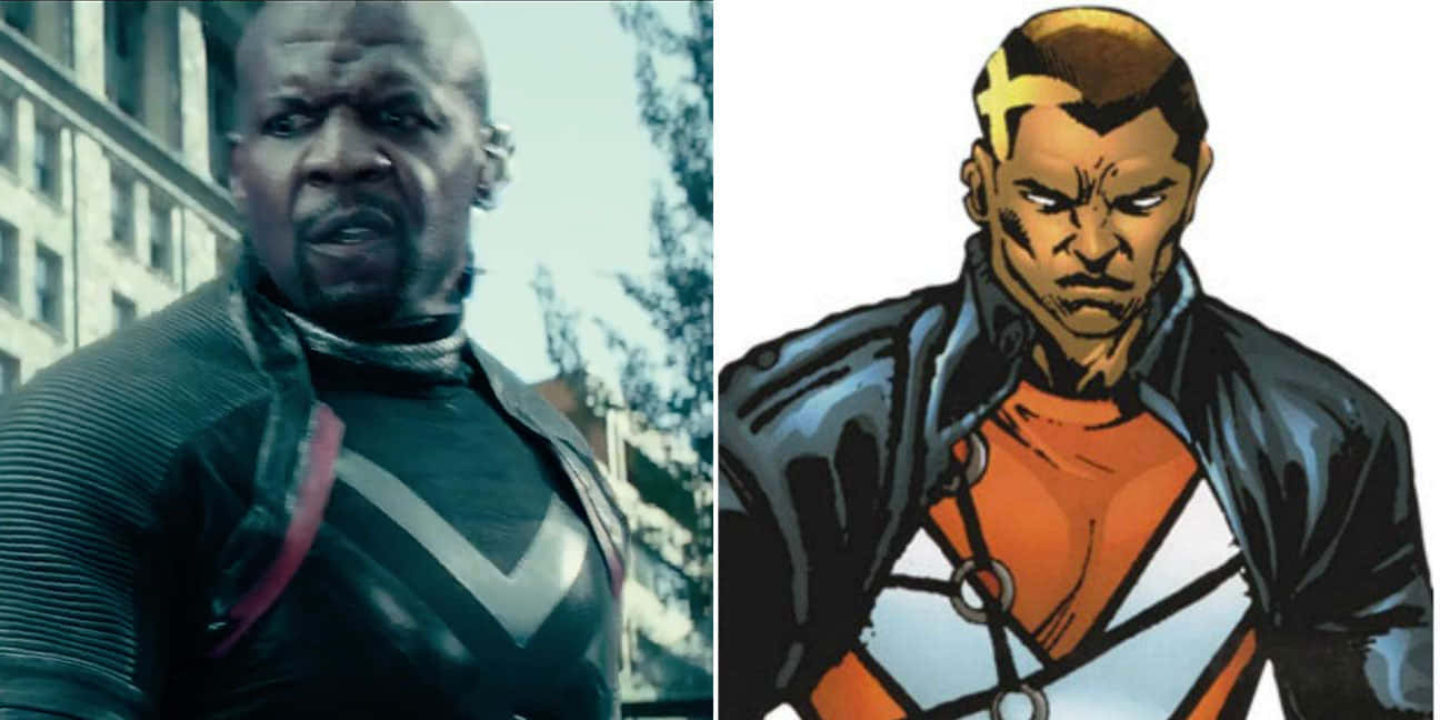 Deadpool Bedlam 桌布 壁紙 — Samuel L Jackson 以超級英雄造型的照片與漫畫插圖風格並排比較。