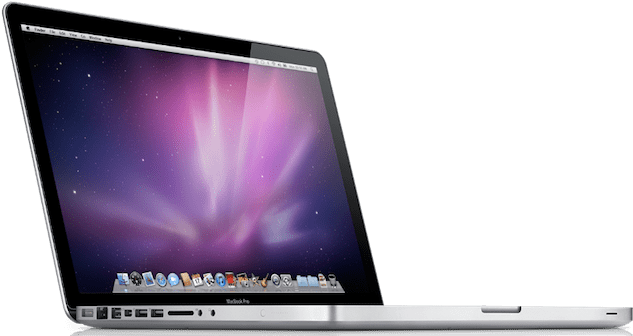 銀色筆記型電腦，螢幕上顯示宇宙紫色桌布和應用程式圖示。 — Macbook Pro 壁紙
